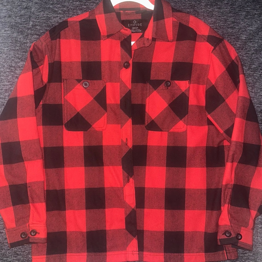 Empyre Akrin Red Plaid Flannel Shirt
